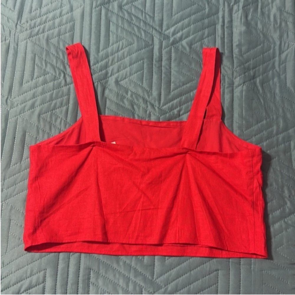 3/$14 Rachel Zoe Rayon & Linen Cropped Sleeveless Casual Top Size: L - Picture 2 of 4